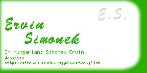 ervin simonek business card